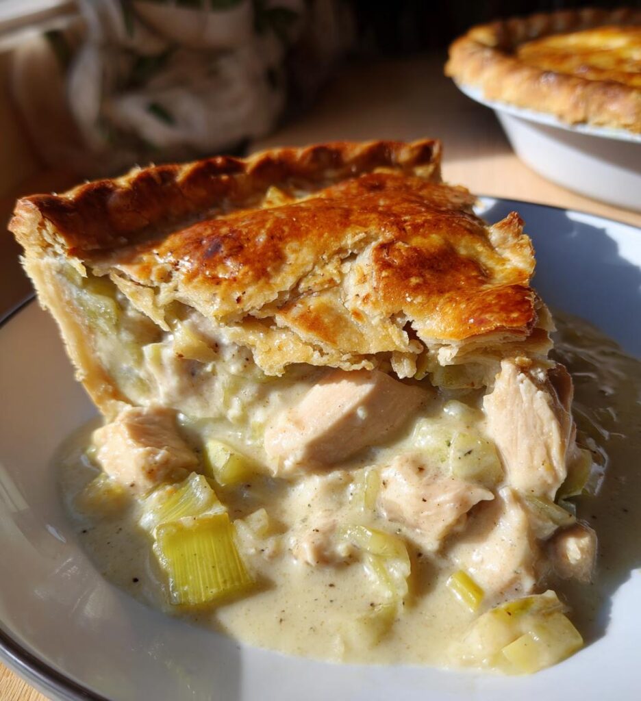 creamy chicken and leek pie