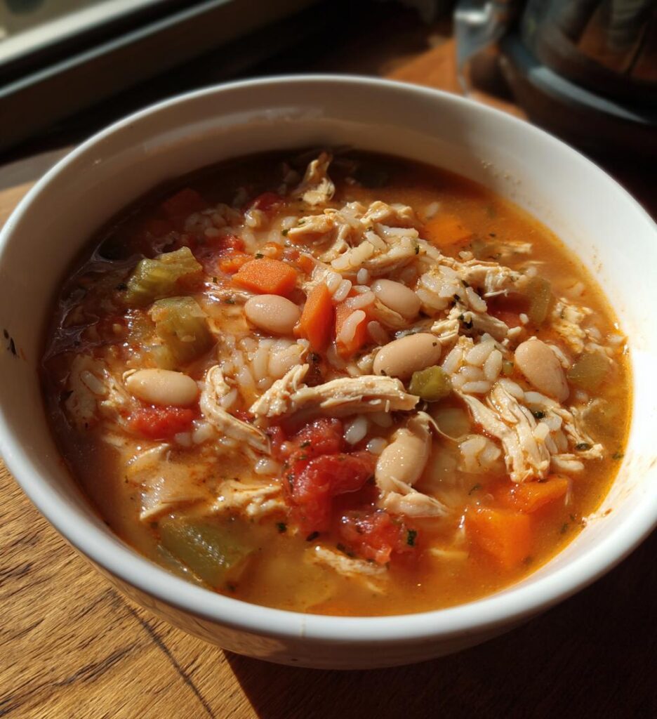slow cooker chicken and rice soup