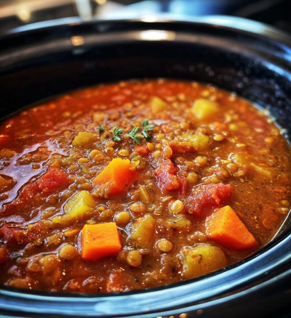 slow cooker lentil soup recipe