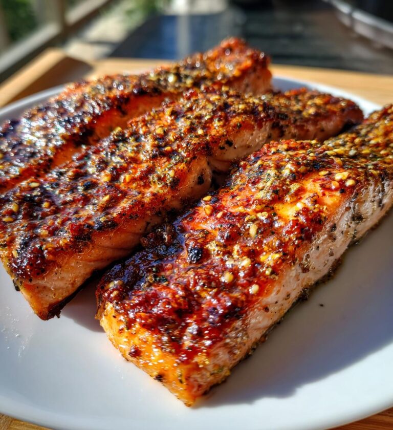 baked salmon with mustard glaze