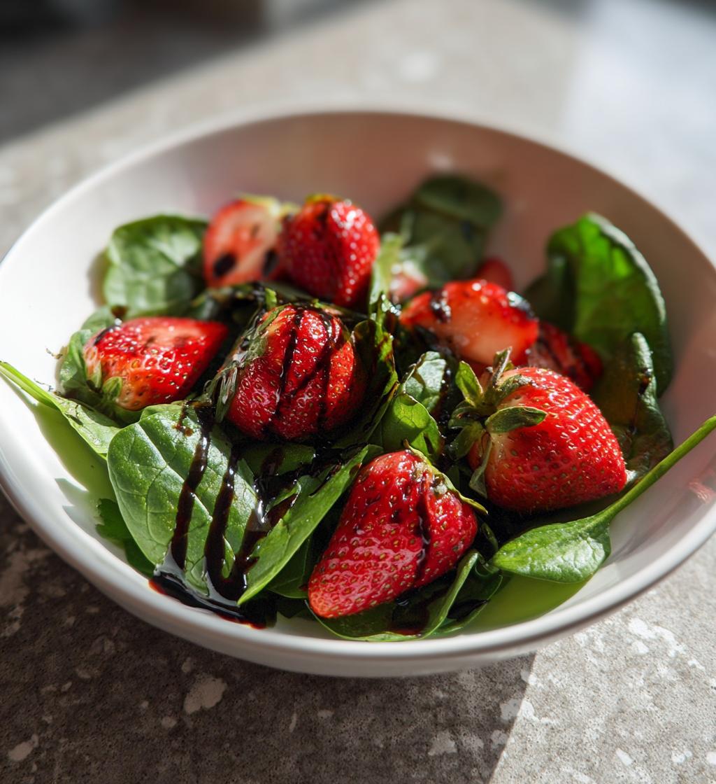 Strawberry Spinach Salad with Balsamic - Quick and Deliciously Fresh - step by step