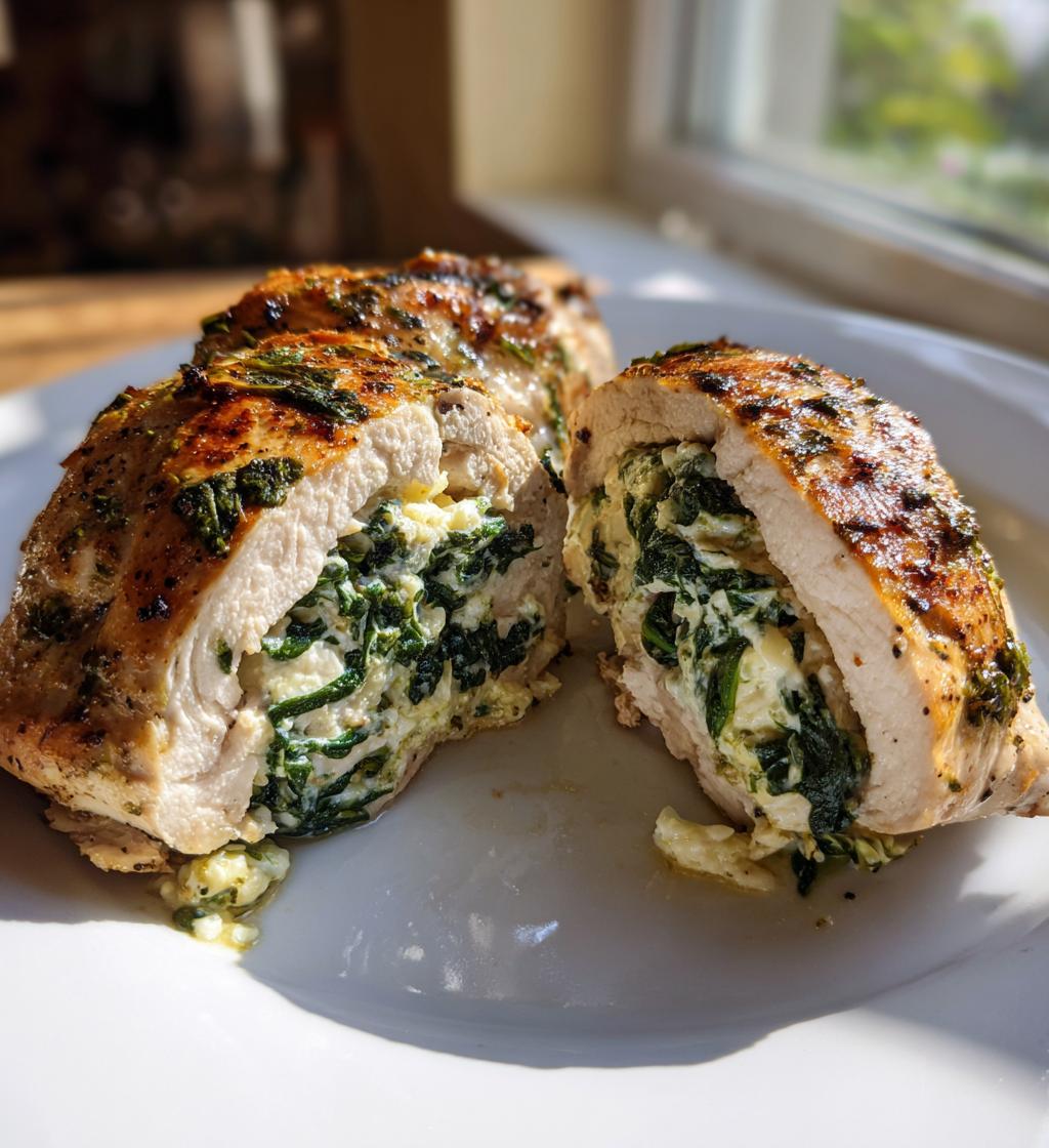 stuffed chicken breast with spinach and cheese
