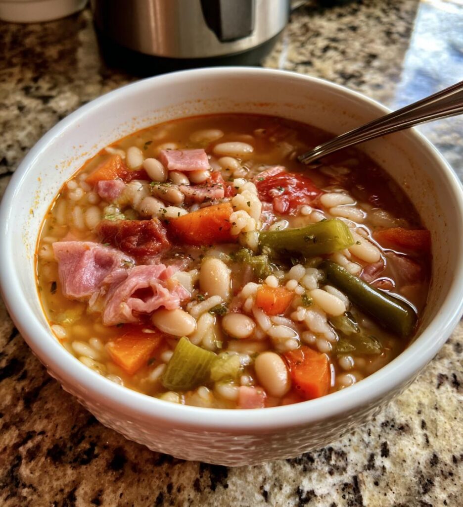 slow cooker bean and ham soup