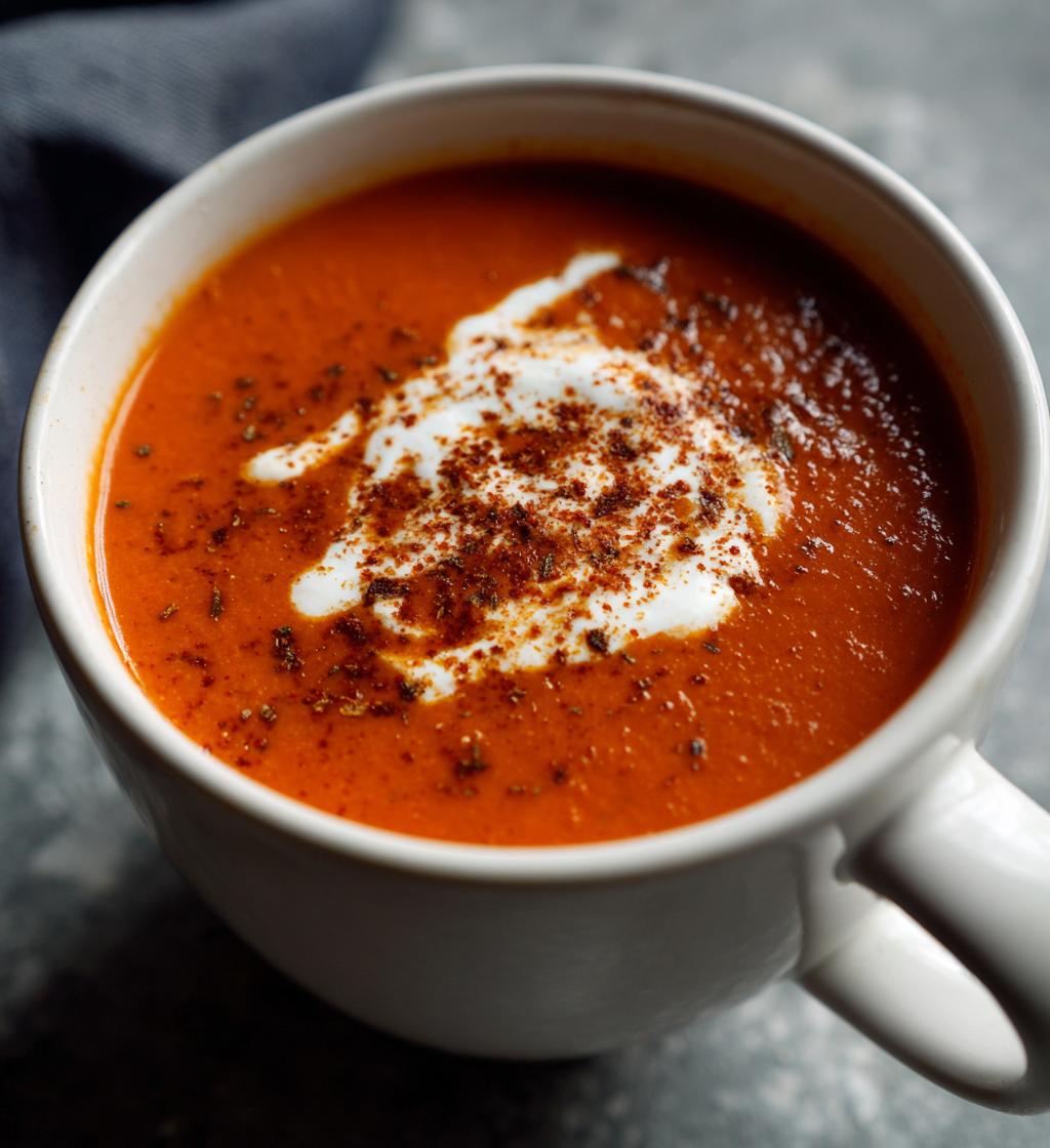 Creamy Roasted Red Pepper Soup - Easy & Delicious Recipe