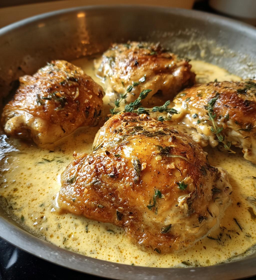 Creamy Garlic Chicken Thighs Recipe - Juicy and Deliciously Easy