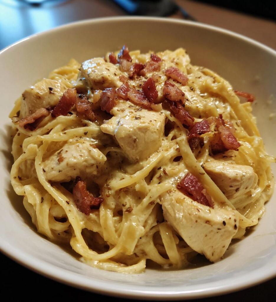 creamy chicken and bacon pasta