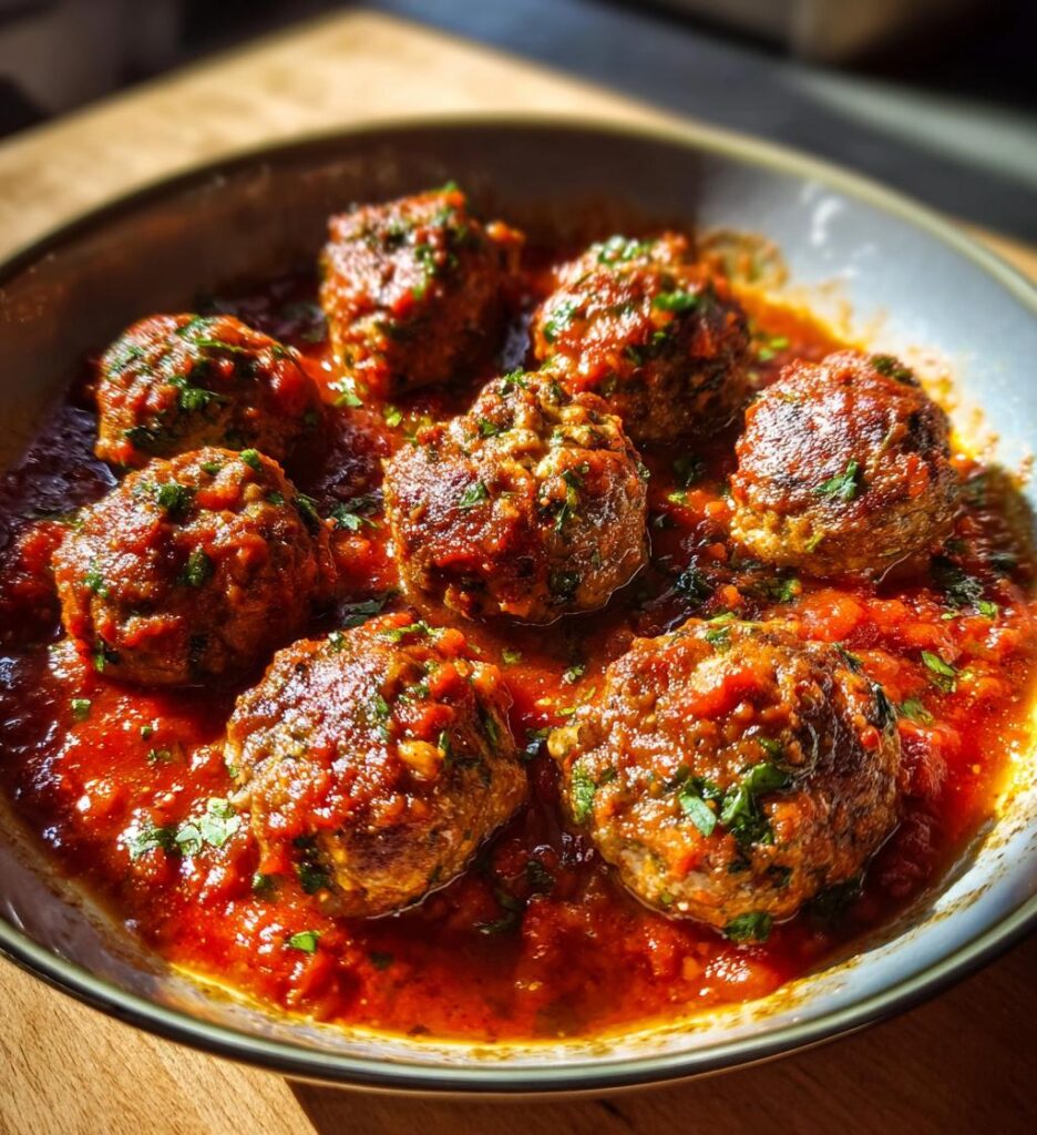 baked meatballs in tomato sauce