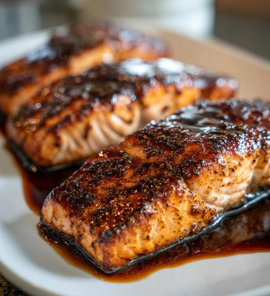 baked salmon with soy sauce glaze