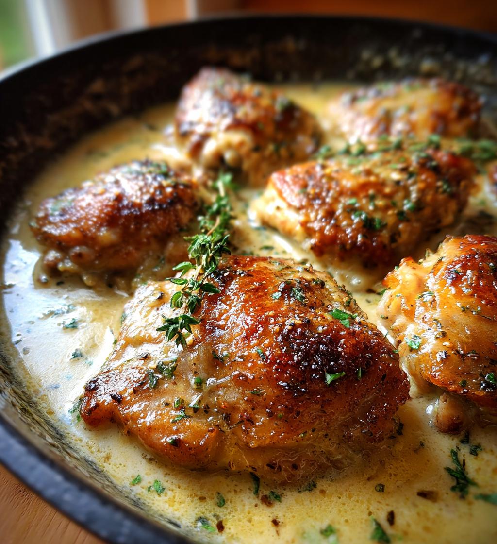 creamy garlic chicken thighs recipe