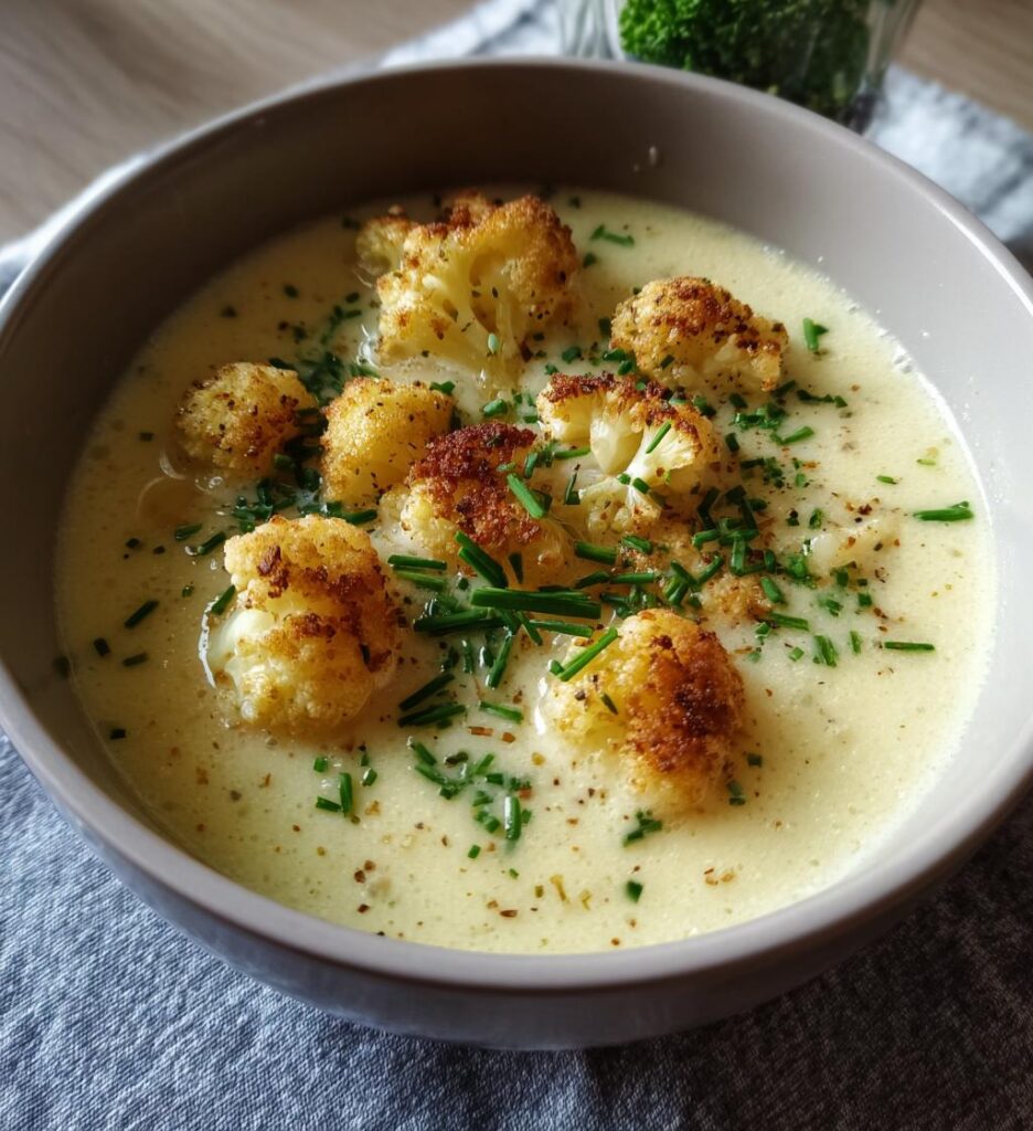 creamy roasted cauliflower soup