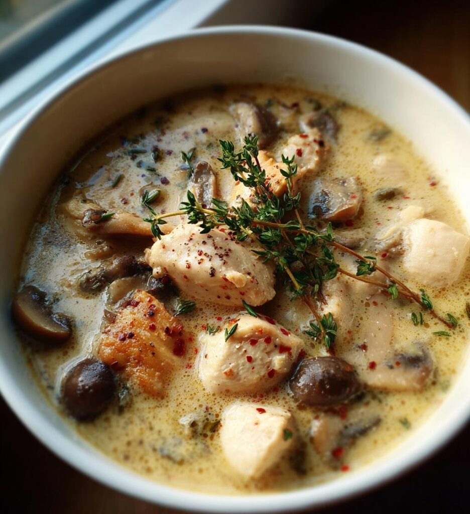 slow cooker chicken and mushroom soup