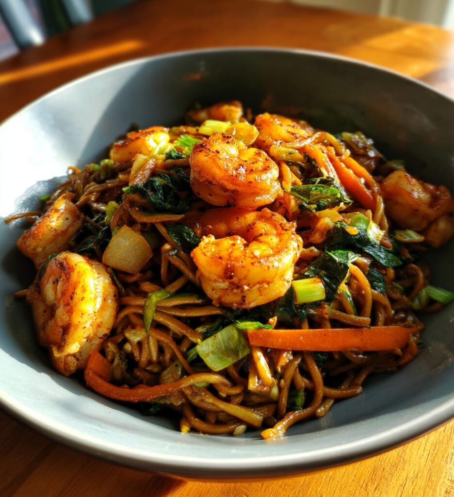 shrimp stir fry with noodles