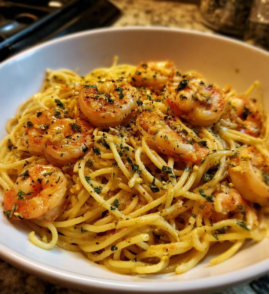 shrimp pasta with garlic butter sauce