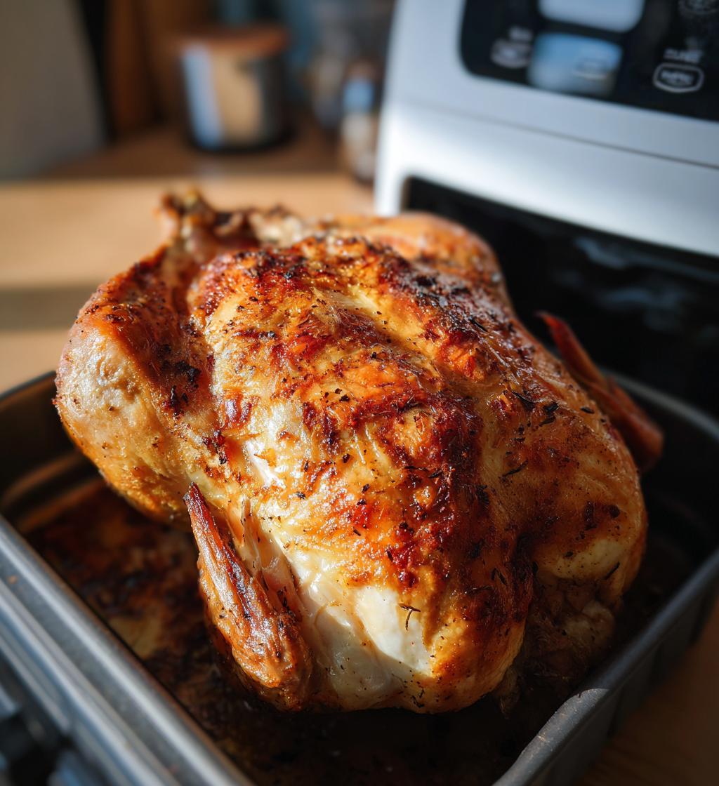 Air Fryer Whole Chicken Recipe - Crispy Skin & Juicy Meat