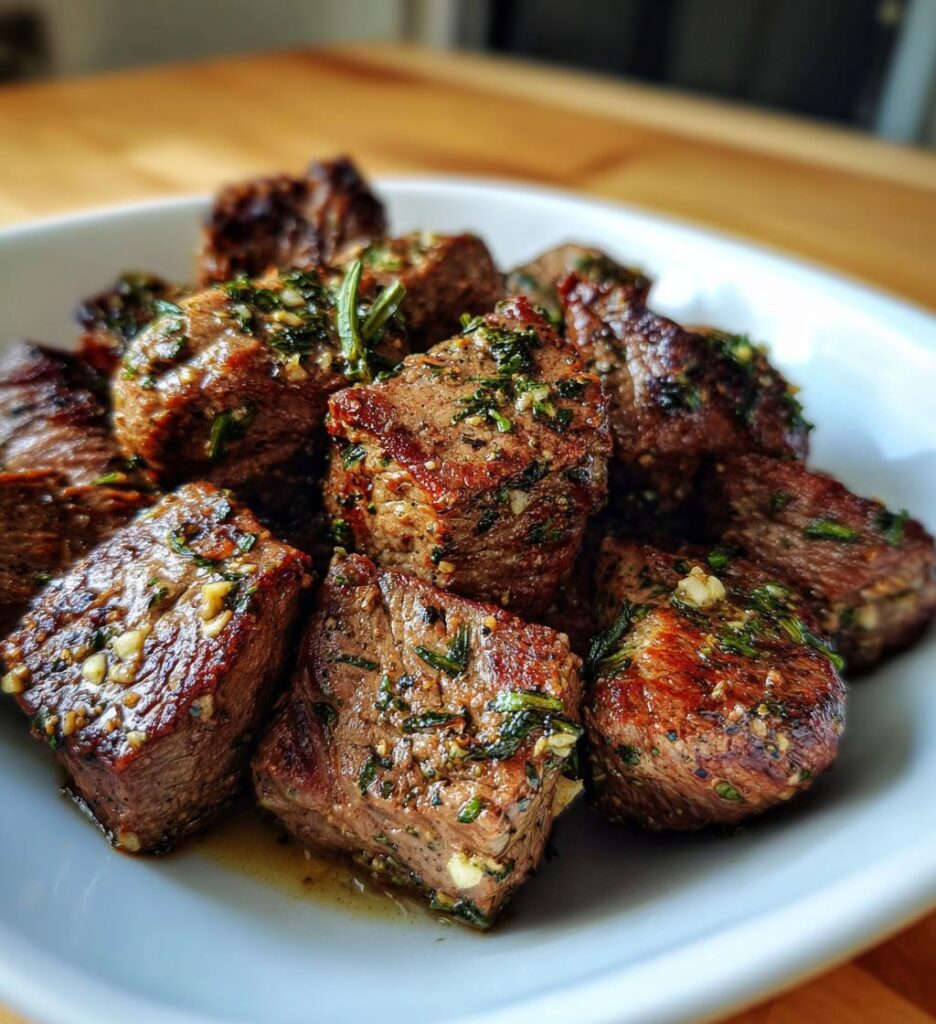 air fryer steak bites recipe garlic