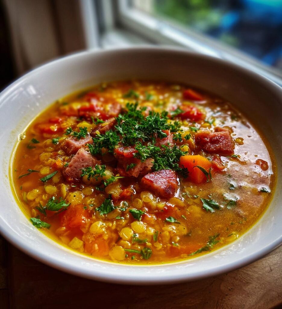 slow cooker sausage and lentil soup