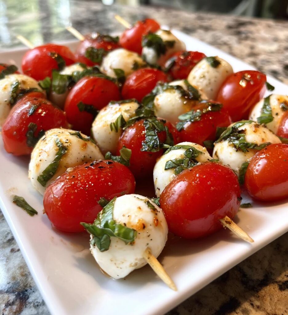 caprese skewers recipe easy appetizer