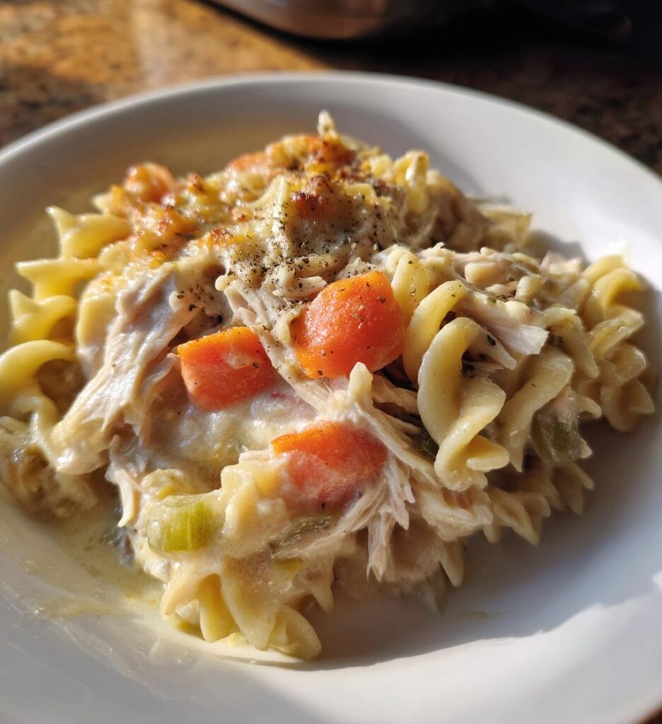 slow cooker chicken noodle casserole