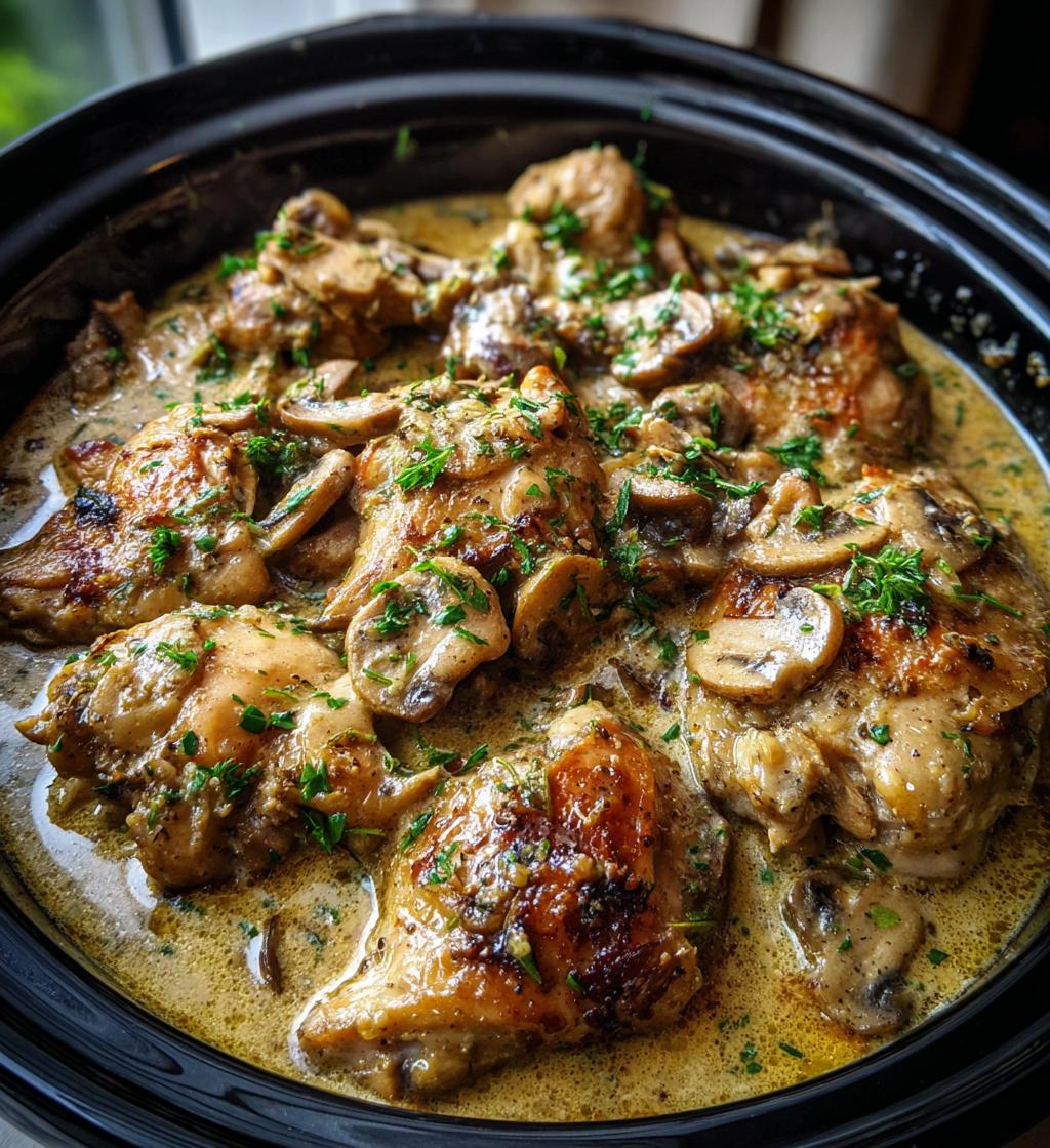 Slow Cooker Creamy Mushroom Chicken - Easy & Delicious Weeknight Dinner
