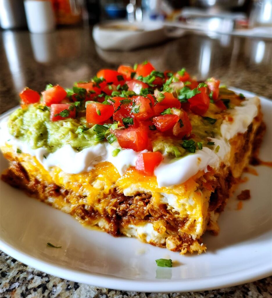 easy layered taco dip for graduation party