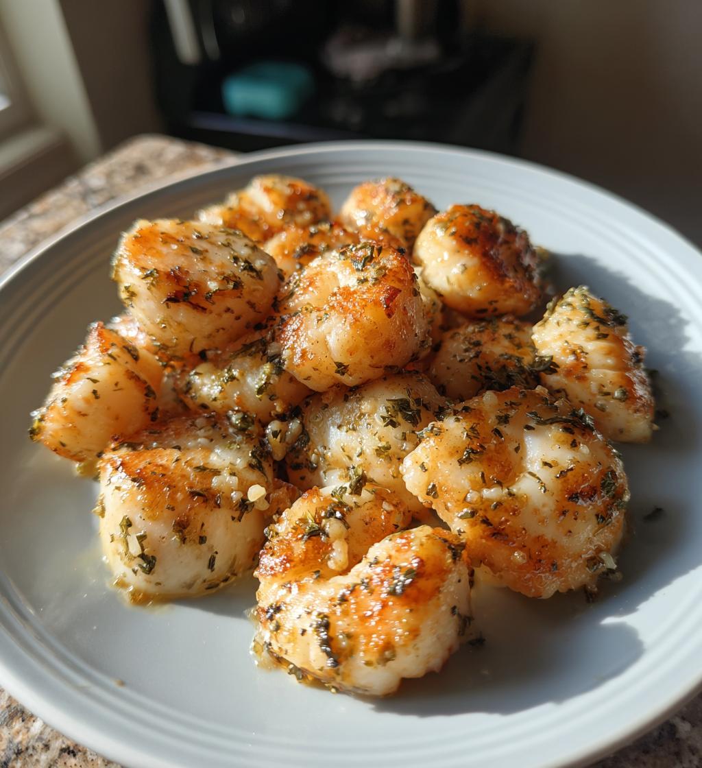 air fryer garlic butter scallops for summer dinner