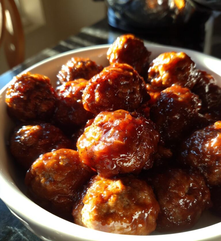 slow cooker honey BBQ meatballs for parties