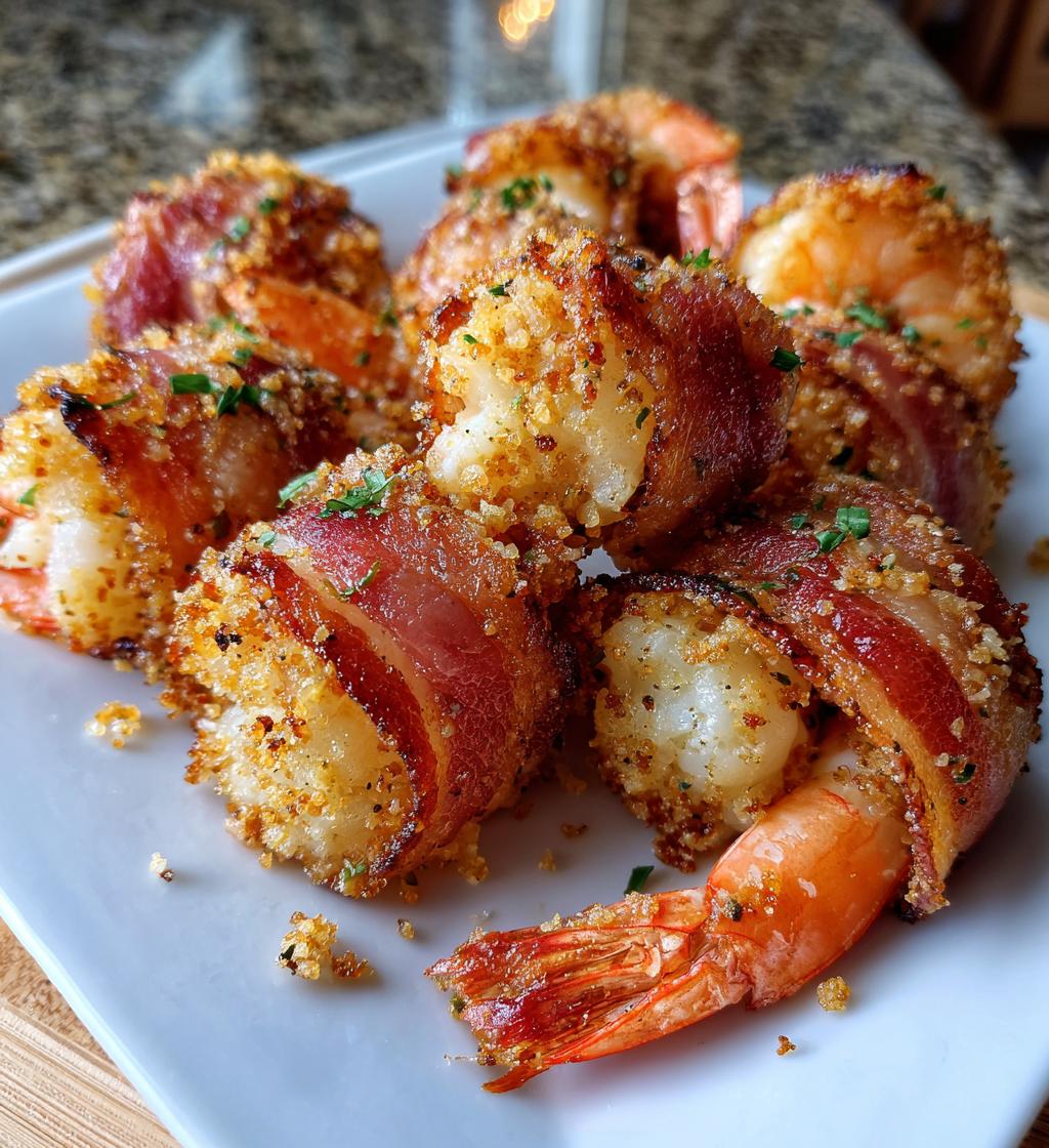 crispy air fryer bacon wrapped shrimp appetizers