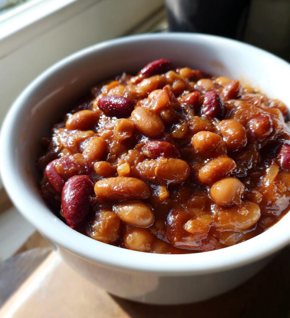 slow cooker baked beans for 4th of July BBQ