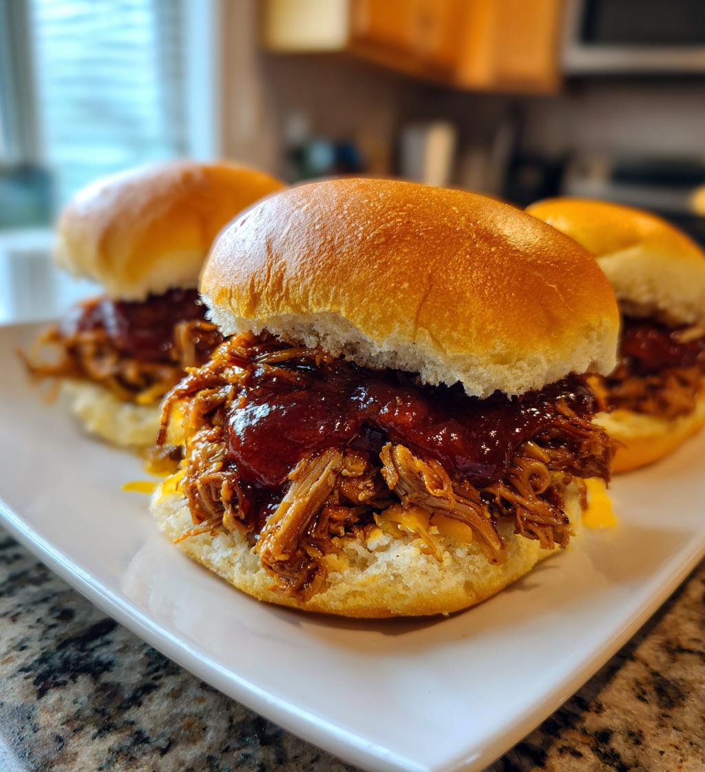 slow cooker pulled pork sliders for Memorial Day