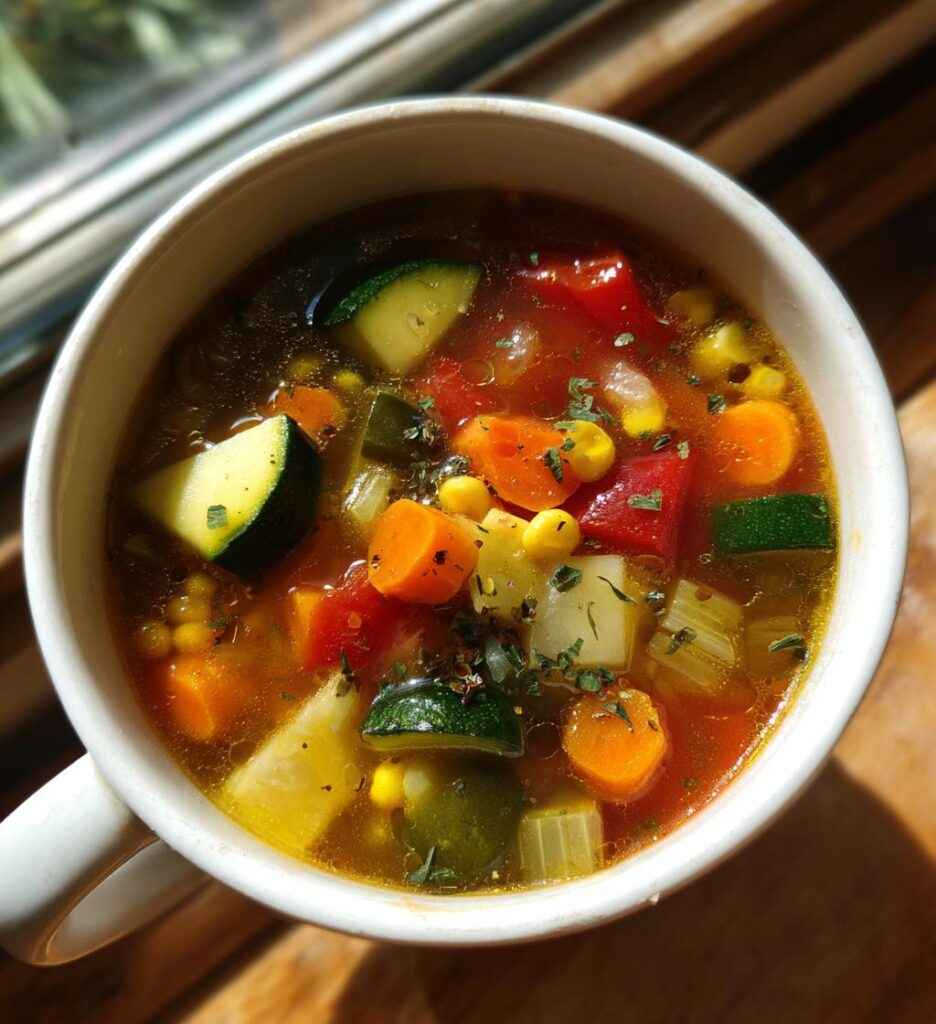 slow cooker summer vegetable minestrone soup