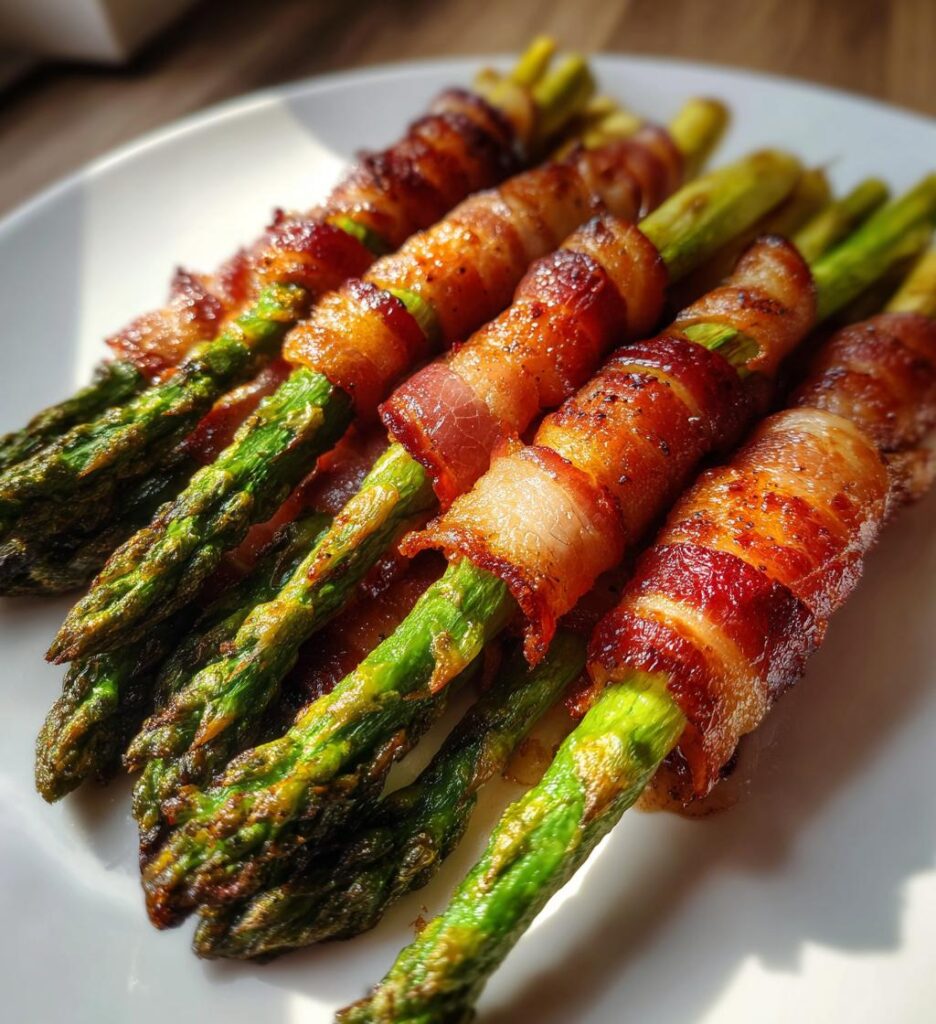 air fryer bacon wrapped asparagus for Father's Day