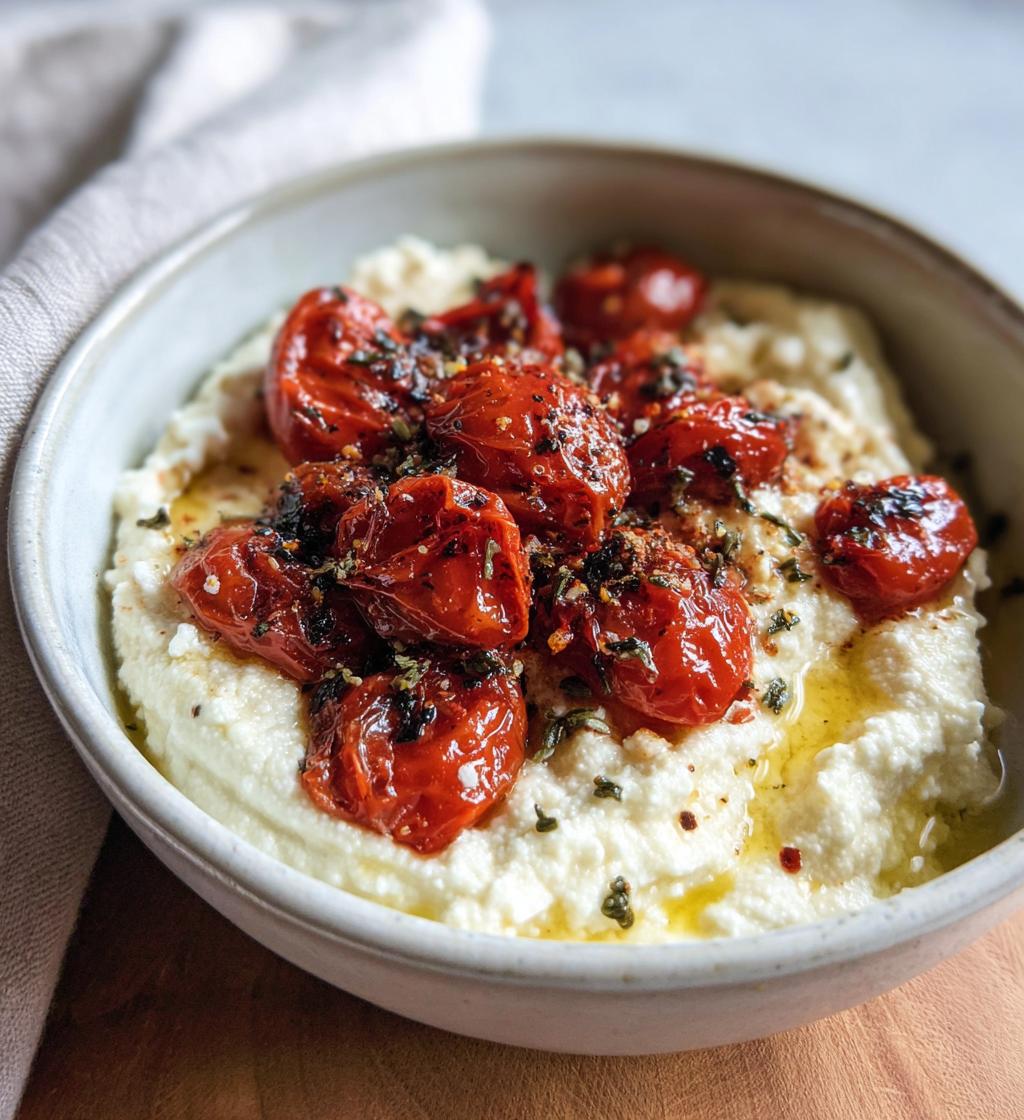 easy whipped feta dip with roasted tomatoes