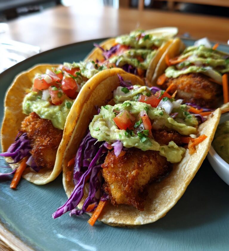 air fryer tilapia tacos with avocado crema
