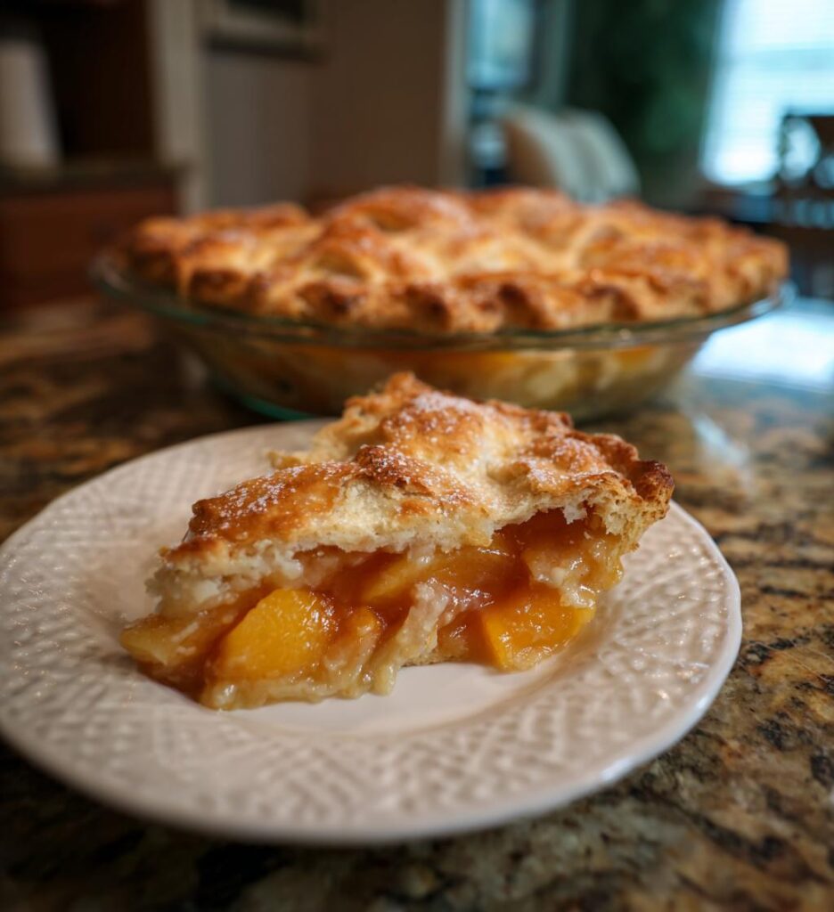 homemade fresh peach cobbler for 4th of July
