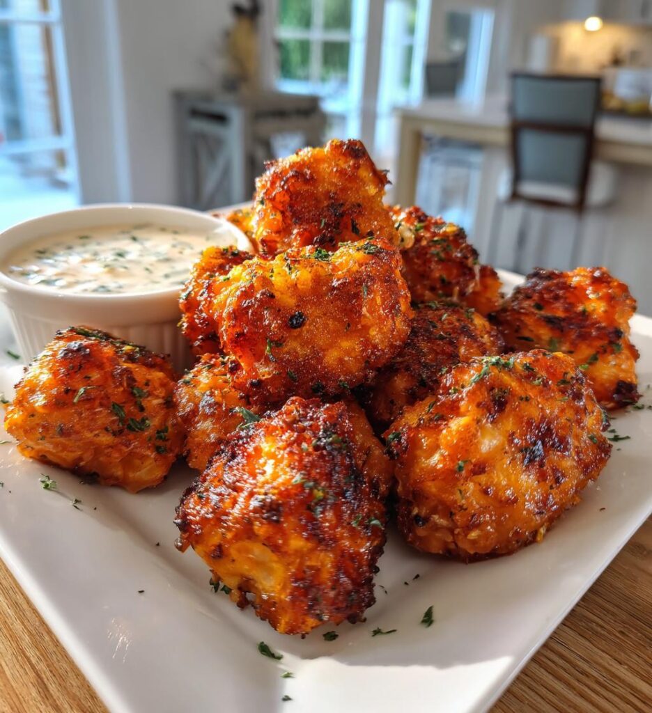 air fryer salmon bites with spicy mayo sauce