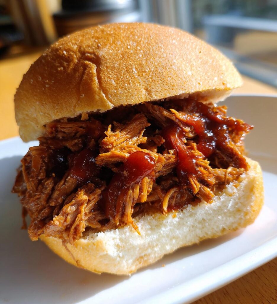 slow cooker pulled beef for summer sandwiches