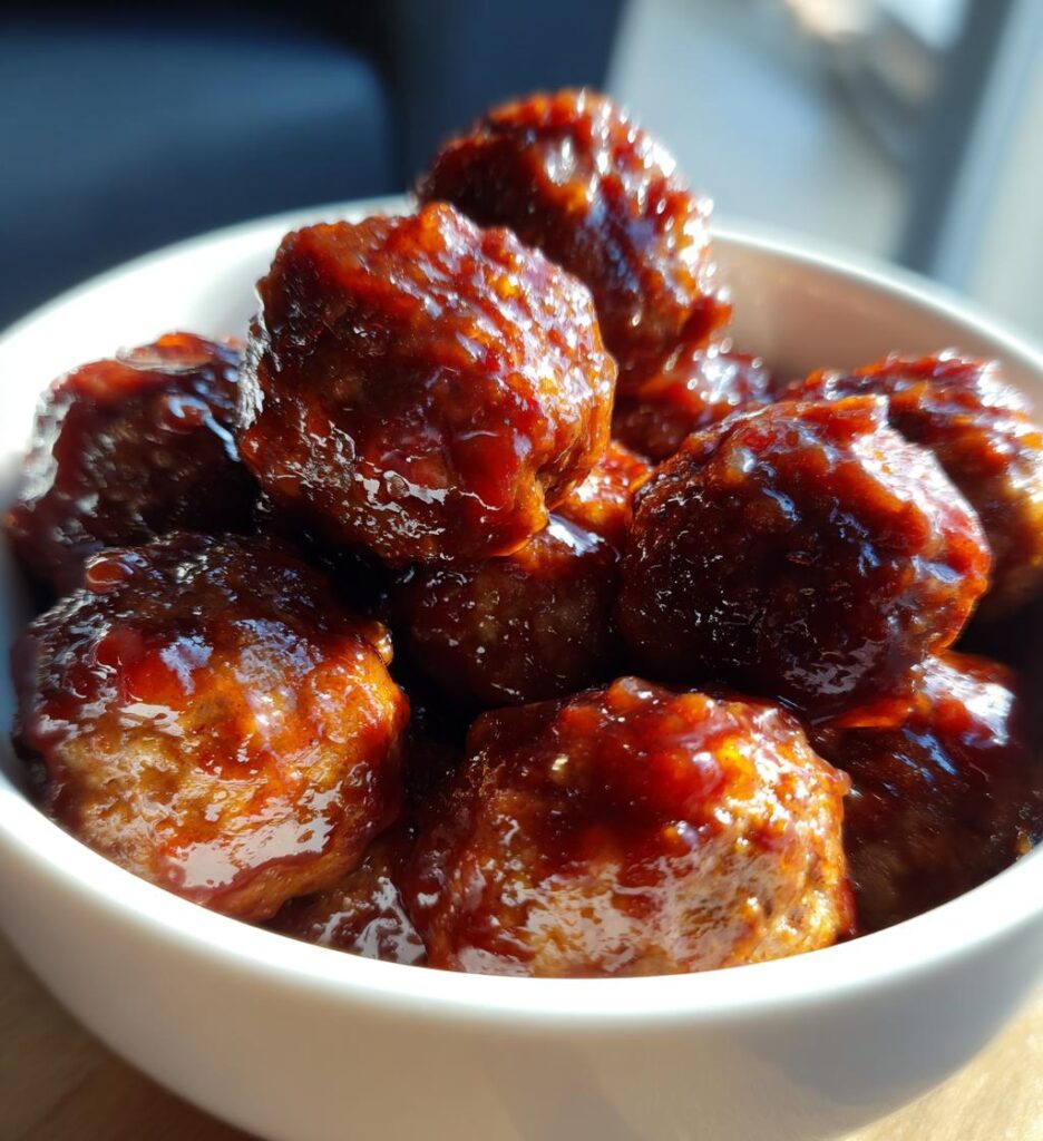 slow cooker honey BBQ meatballs for parties